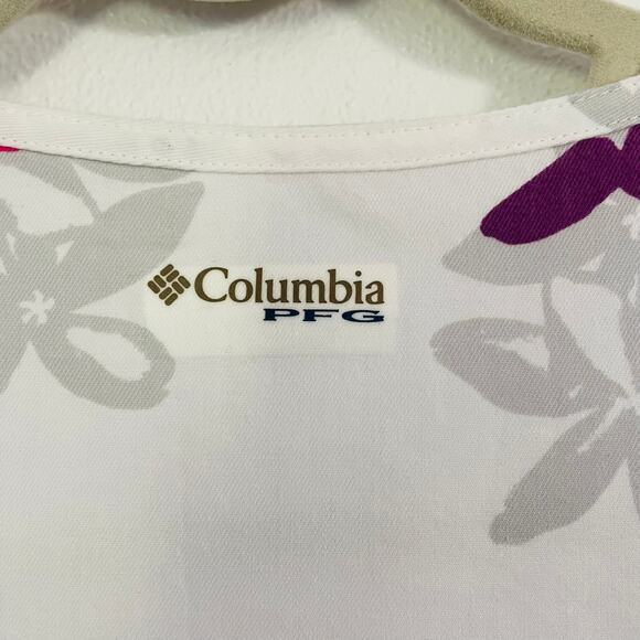 🍒 Columbia PFG Floral‎ Sundress Tie-Waist V-Neck Cotton Feminine Outdoors Small - Picture 4 of 9